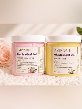 AMINNAH Ghouls Night Out Body Care Set | 8 oz Body Butter & Sugar
Scrub | Sealed